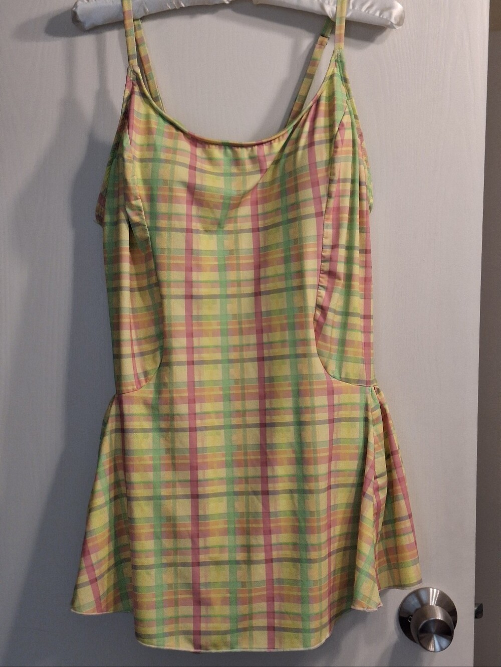 Ms.Daisy Yellow Plaid Swimdress, Size 22W